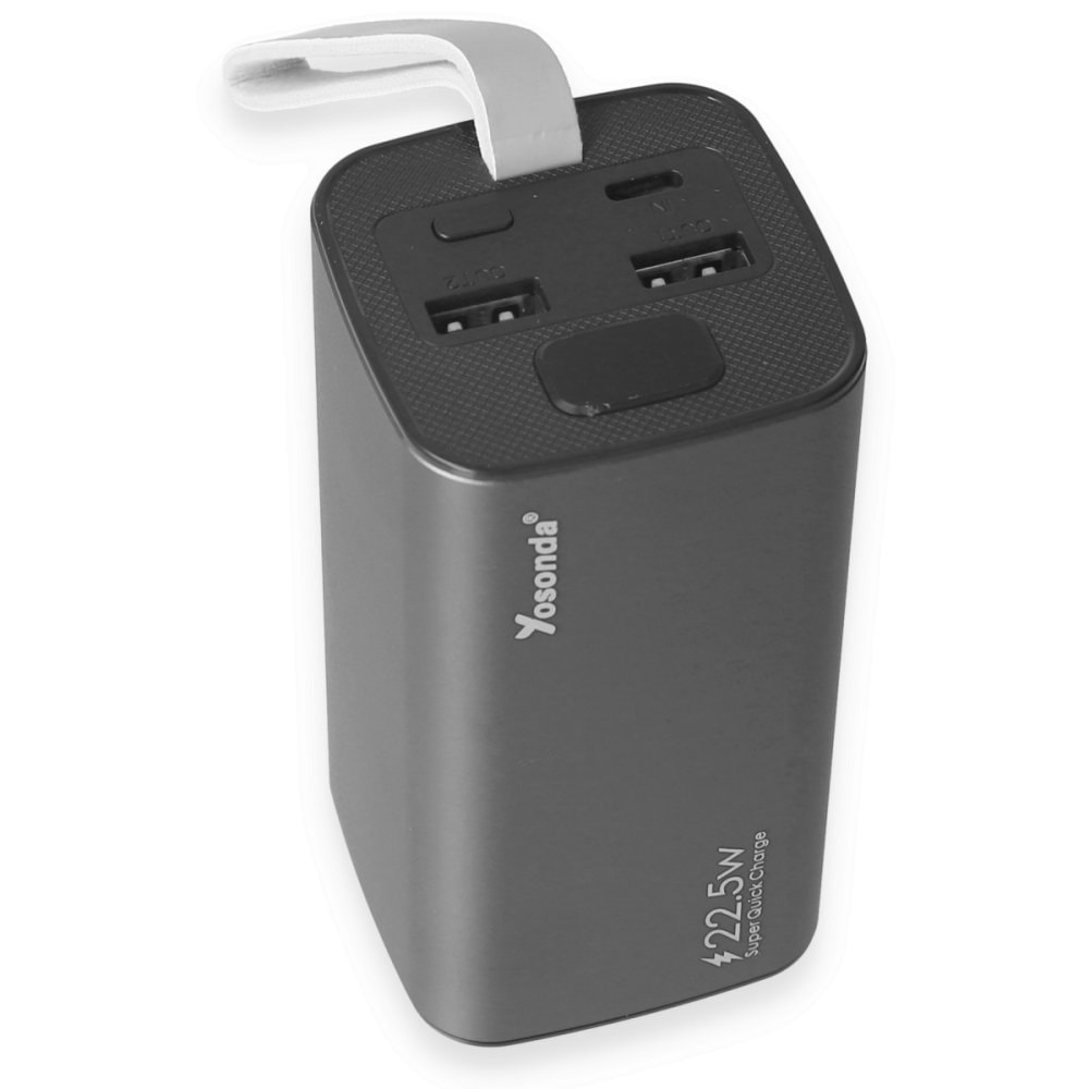 Yosonda A137 25.000 mAh PD 22.5W QC 3.0 Mini Powerbank-Gri