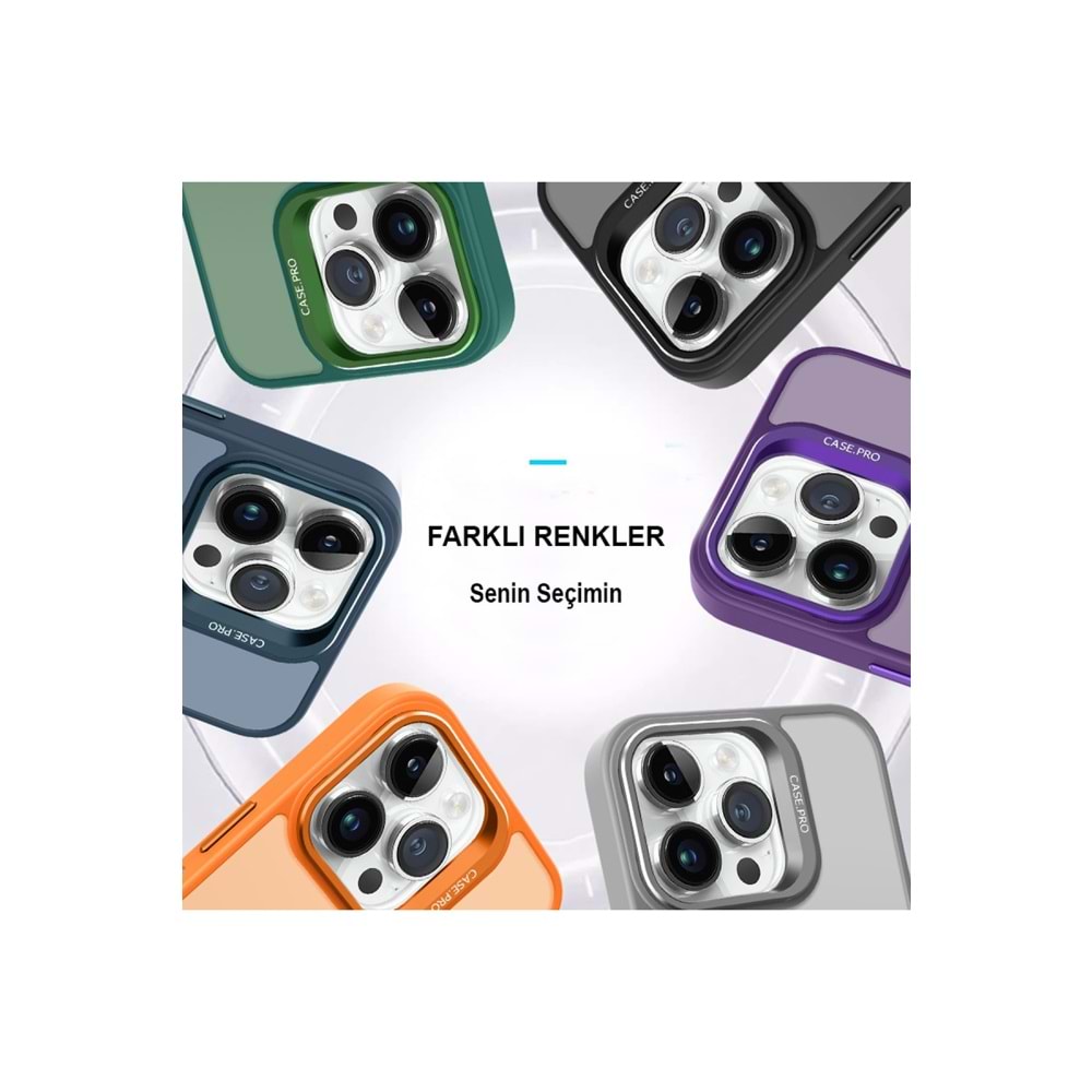 Joko iPhone 15 Pro Kılıf Roblox Lens Magsafe Standlı Kamera Camlı Kapak - Yeşil