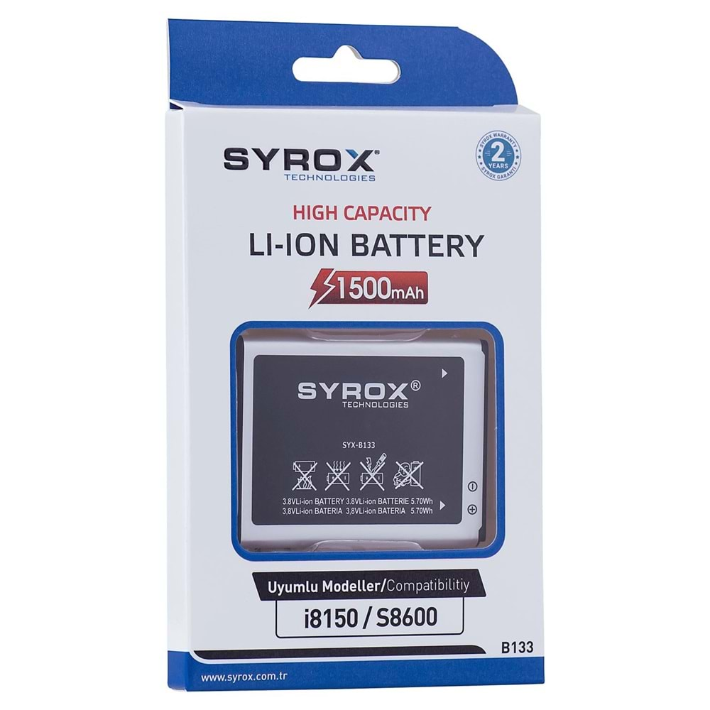 Syrox Samsung İ8150 / S8600 Batarya B133