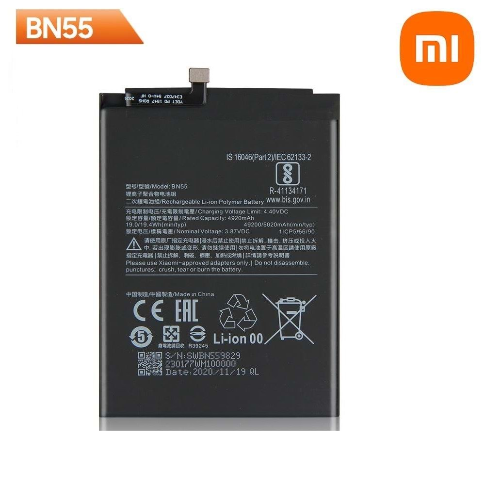 Xiaomi Redmi Note 9S - Note 9 Pro A Kalite Batarya Energy Bn55