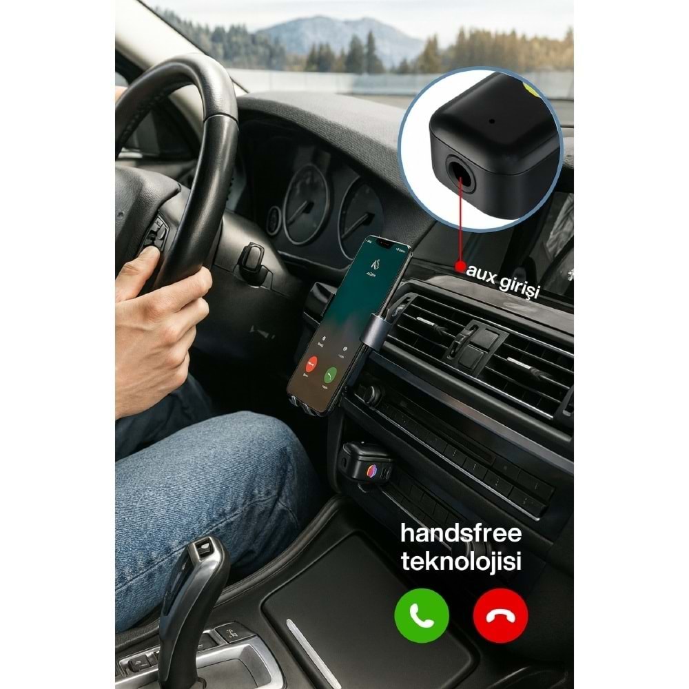 CONCORD BT-16 2in1 Bluetooth Receiver | USB-Aux Kablo Ses Kontrol Ekran