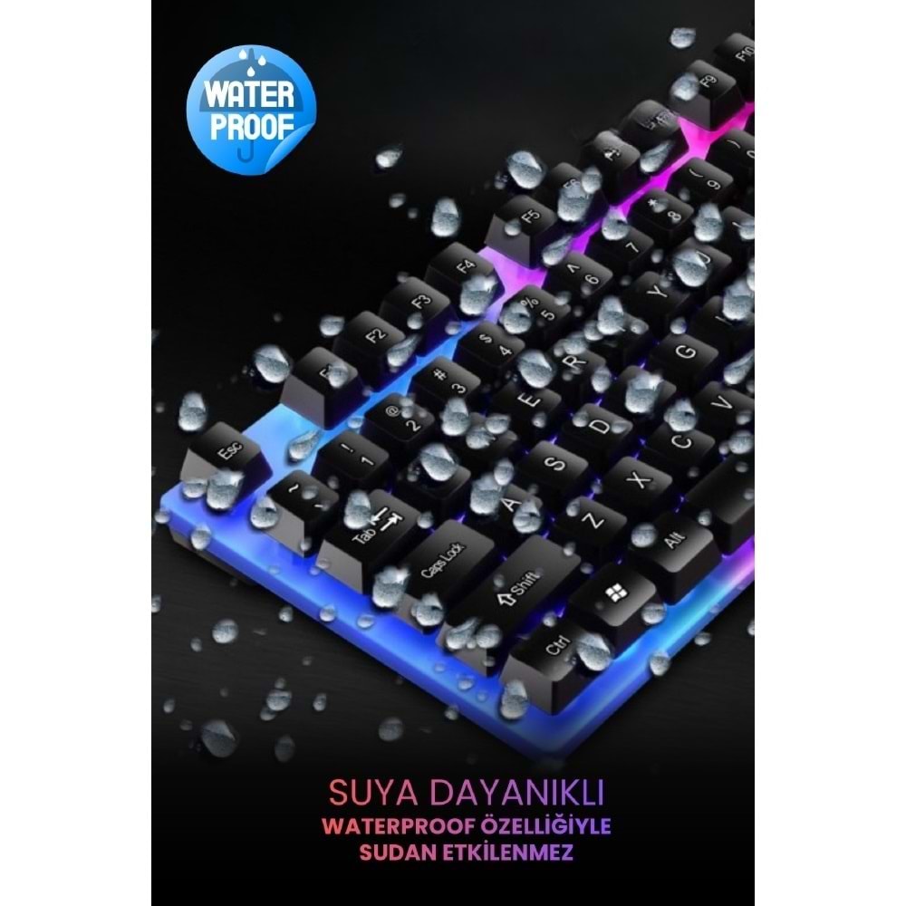 CONCORD C-67 Kablolu Gaming Işıklı Standart Q Klavye & Mouse Türkçe