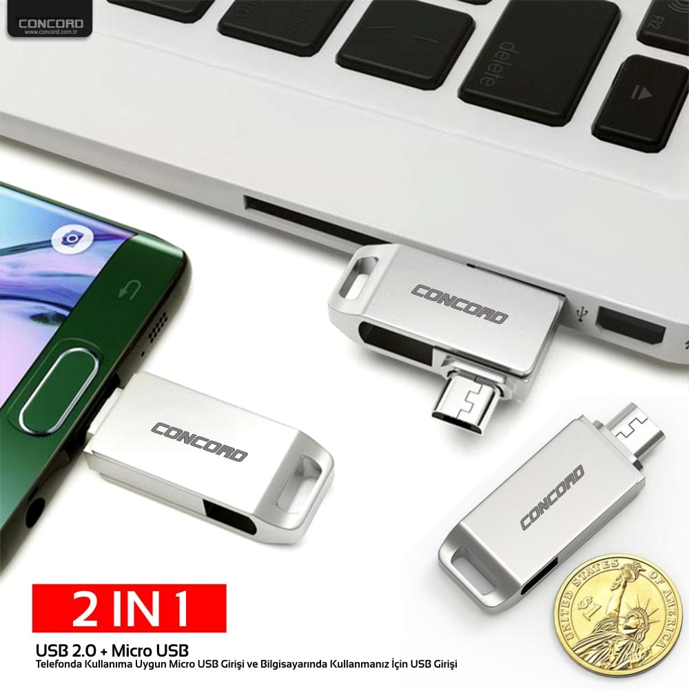 Concord C-Otg16 16 Gb Micro Ve Usb 2.0 Bellek