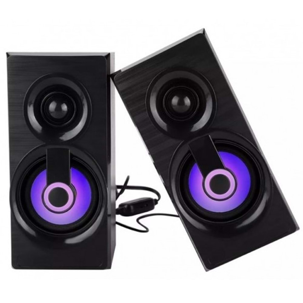 Concord C8006 Pc Speaker Rgb Işıklı 1+1 Usb Kablolu Hoparlör - Siyah