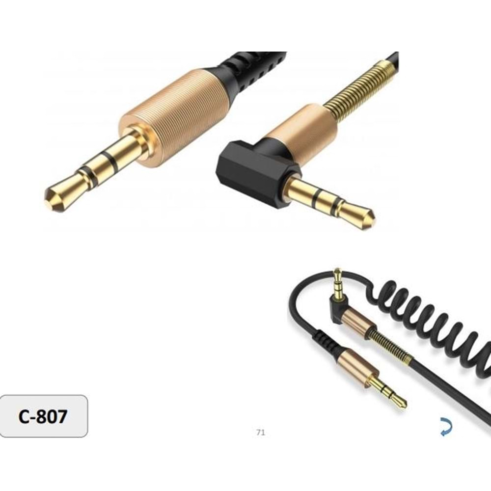 Concord C807 Spiral Aux Kablo - Kırmızı