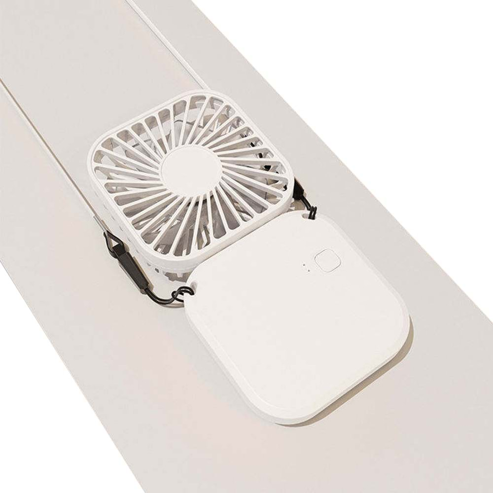 Concord CF17 Boyun İp Askılı Şarjlı Taşınabilir Mini Fan - Beyaz