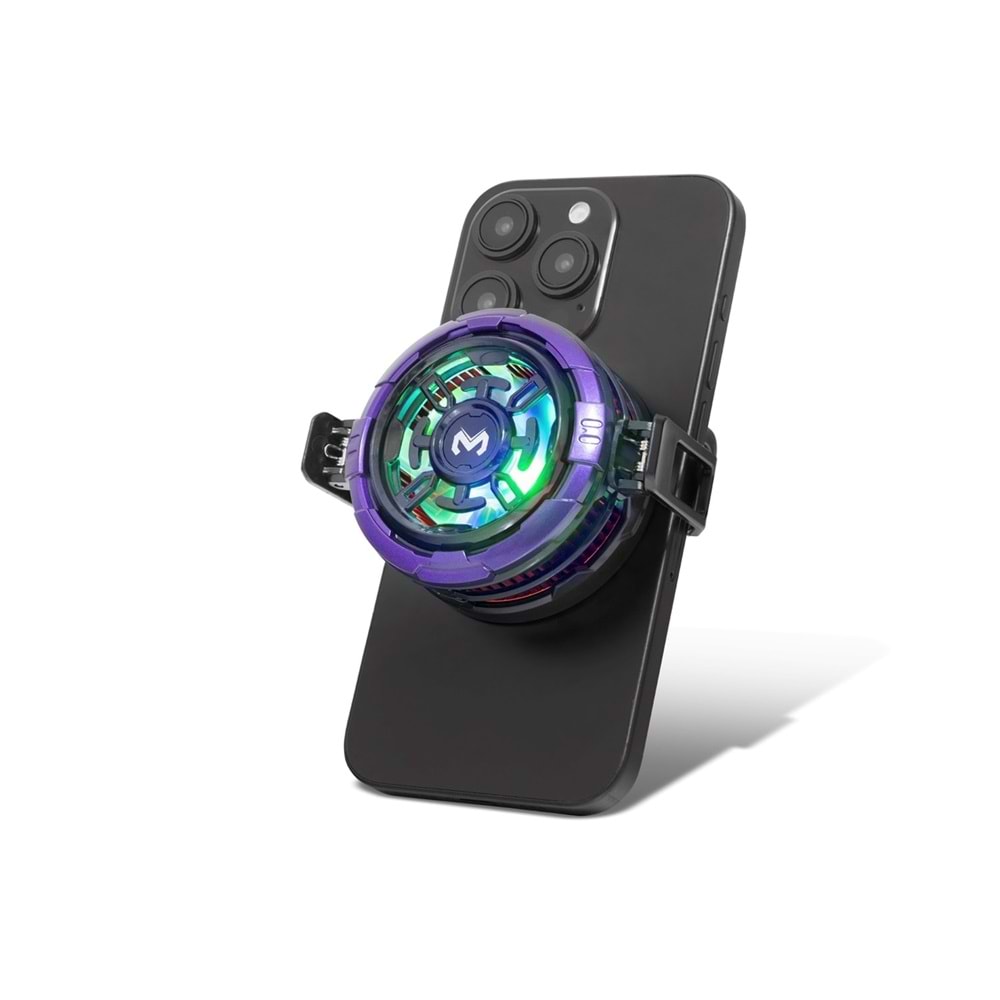 Hadron CX08AI Manyetik Klipsli Telefon Soğutucu Fan Rgb Mor Siyah