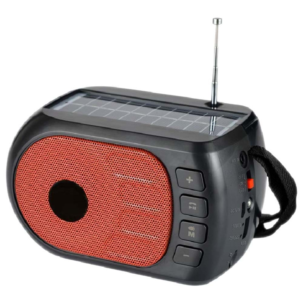 Concord FP506S Solar(Güneş) Enerji FM Radyo Bluetooth Hoparlör - Kırmızı