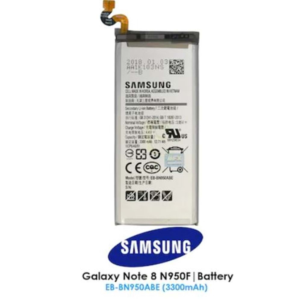 Samsung Note 8 N950F Batarya %100 Servis Orjinali