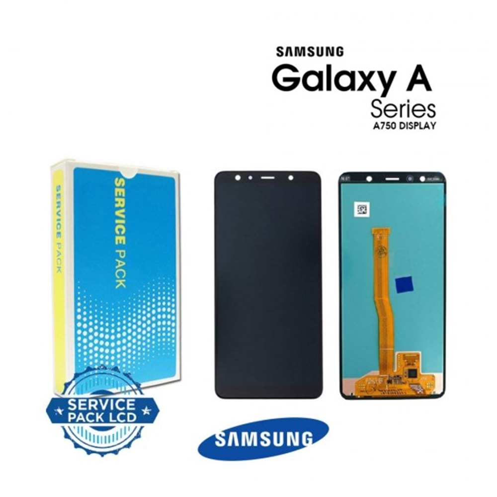 Samsung A750 A7 2018 Lcd Ekran %100 Servis Orjinal Siyah