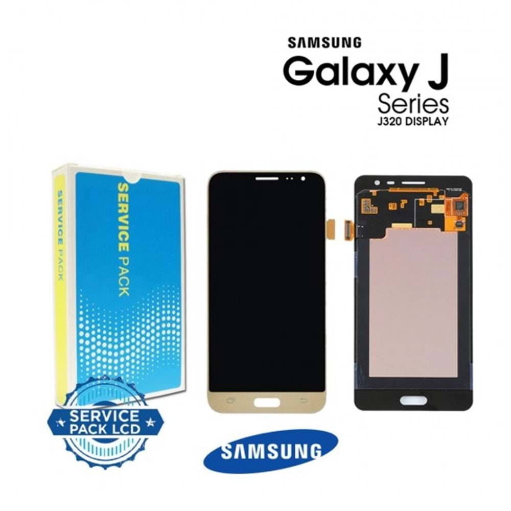 Samsung J3 2016 J320 Lcd Ekran %100 Servis Orjinal Gold