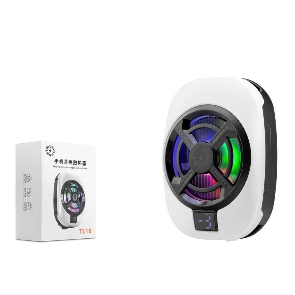 Hadron Hdx4612 Manyetik Telefon Soğutucu Fan Rgb Isı Göstergeli Beyaz