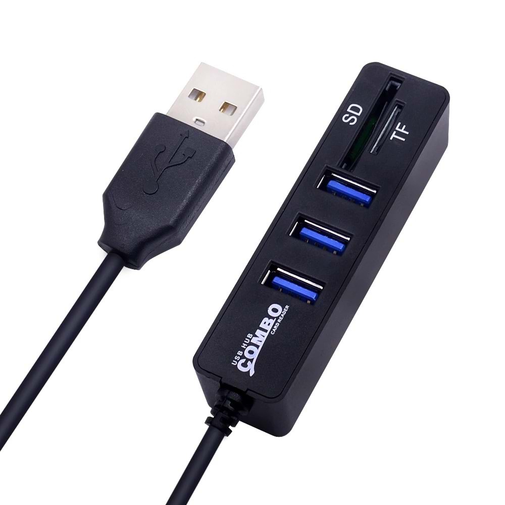 Hadron HDX7009 Hub Usb 2.0 3 Port Usb Çoğaltıcı + Kart Okuyucu Multi 1tb Uyumlu