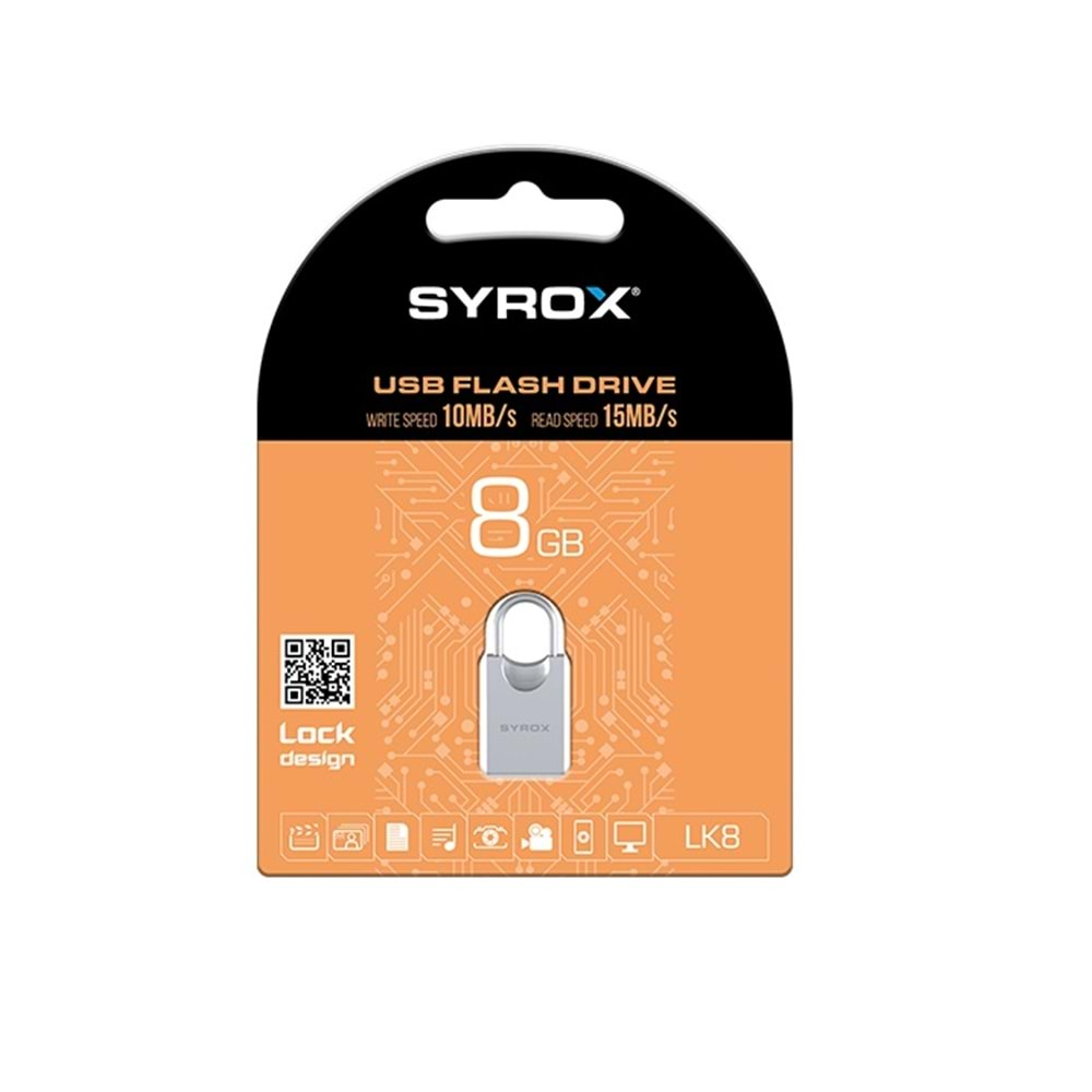 Syrox Lk8 Lock 8 Gb Usb Bellek