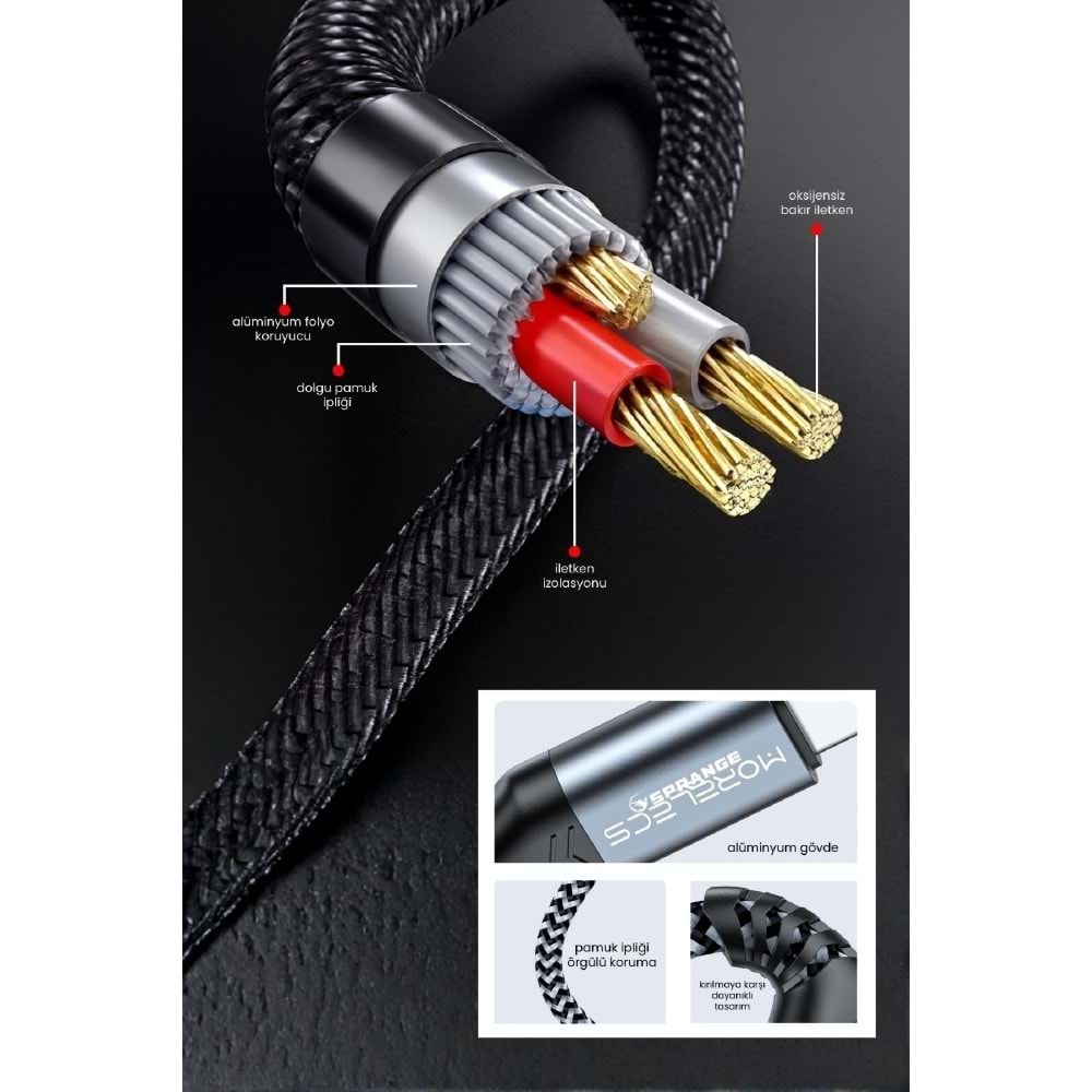 Sprange SR-03 Type-c & Lightning 2in1 Aux OTG Dönüştürücü