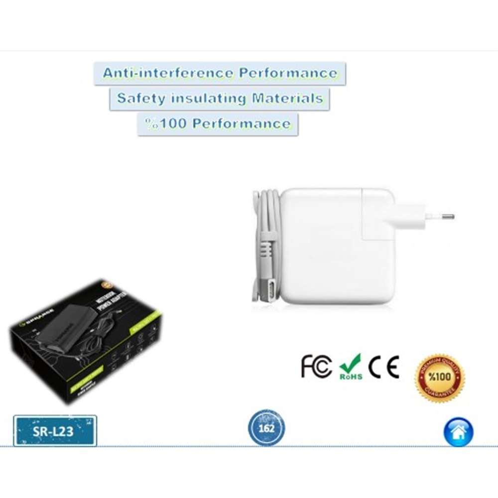 Sprange SR-L23 85 Watt Akim Korumali APPLE Laptop Sarj Adaptörü