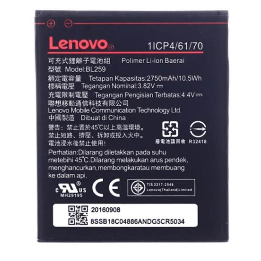 Lenovo K5 Bl259 Orjinal Batarya