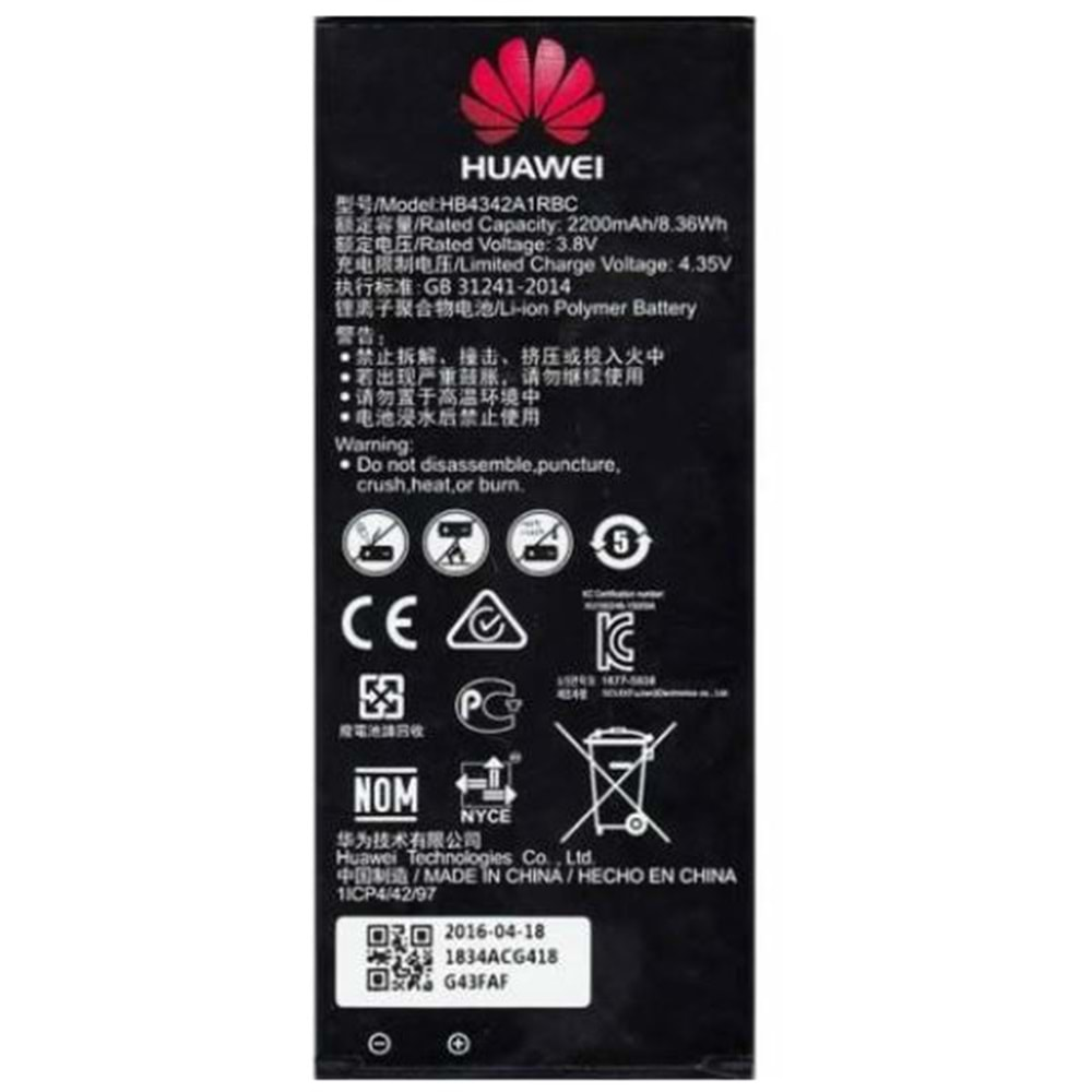 Huawei Y6 Orjinal Batarya Hb4342A1Rbc