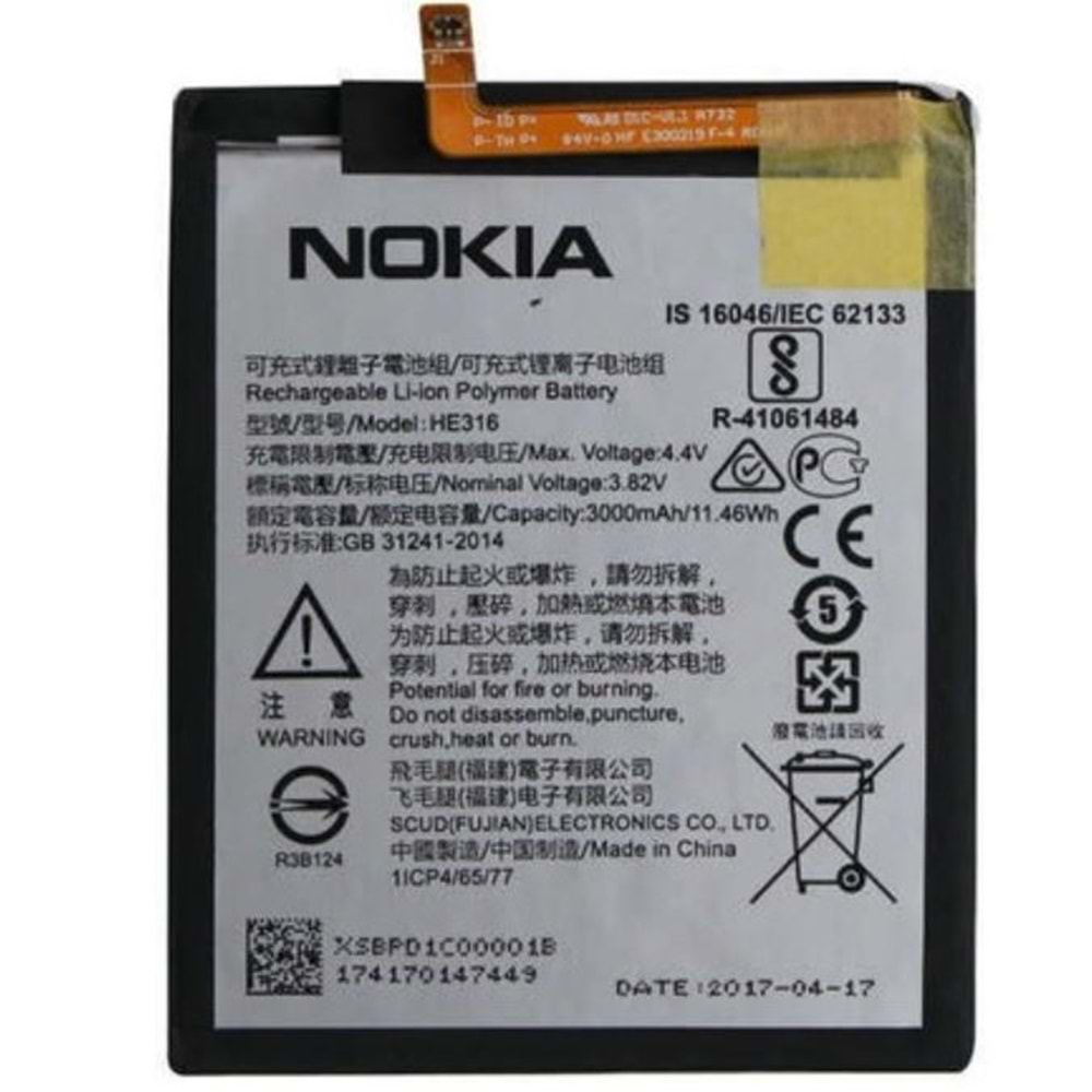 Nokia 6 Batarya Ta-1033 Orjinal He317