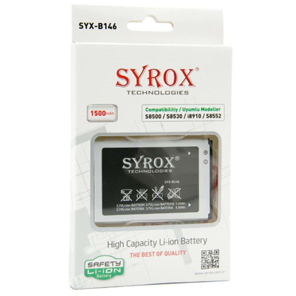 Syrox S8500 / İ8910 / S8552 / S8530 A Kalite Batarya