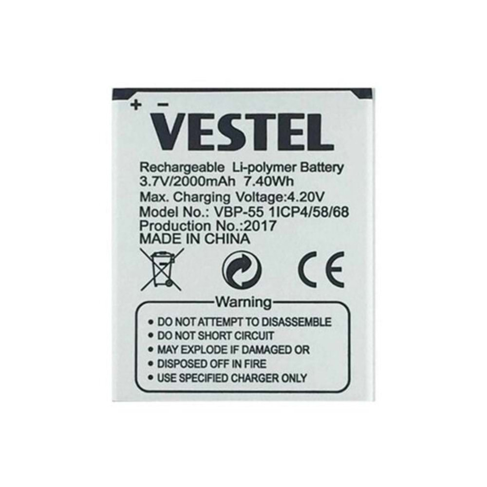 Vestel Venüs 5.5X 5.5V Orjinal Batarya