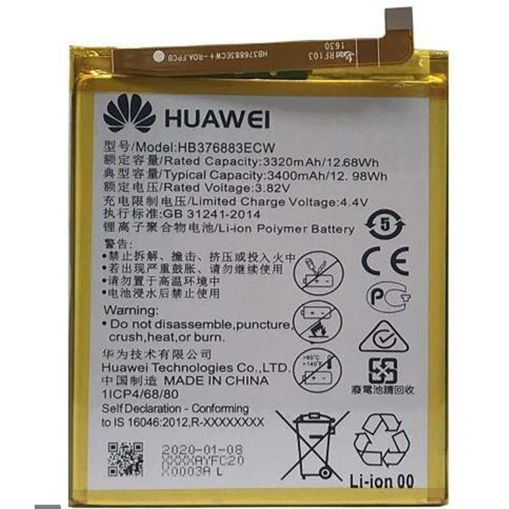 Huawei P9 Plus Orjinal Batarya Hb376883Ecw