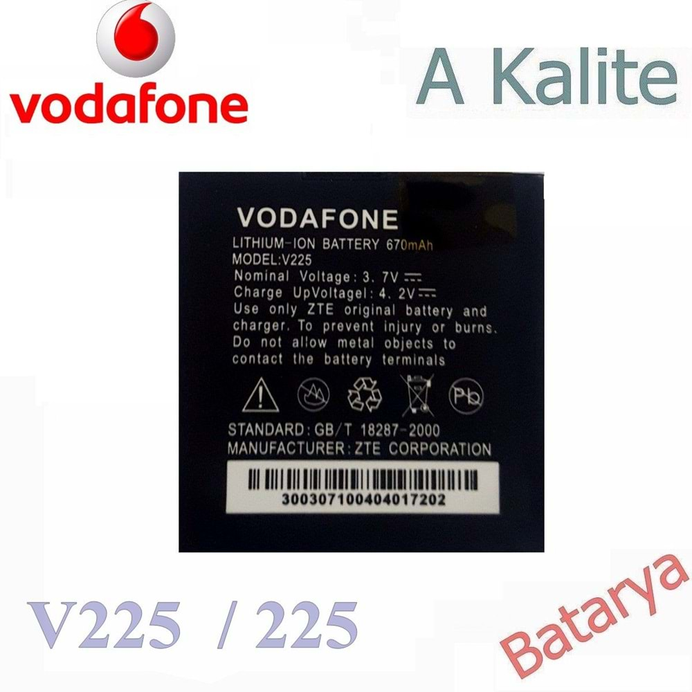 Vodafone 225 Batarya 225 125 246 Zte Li3706T42P