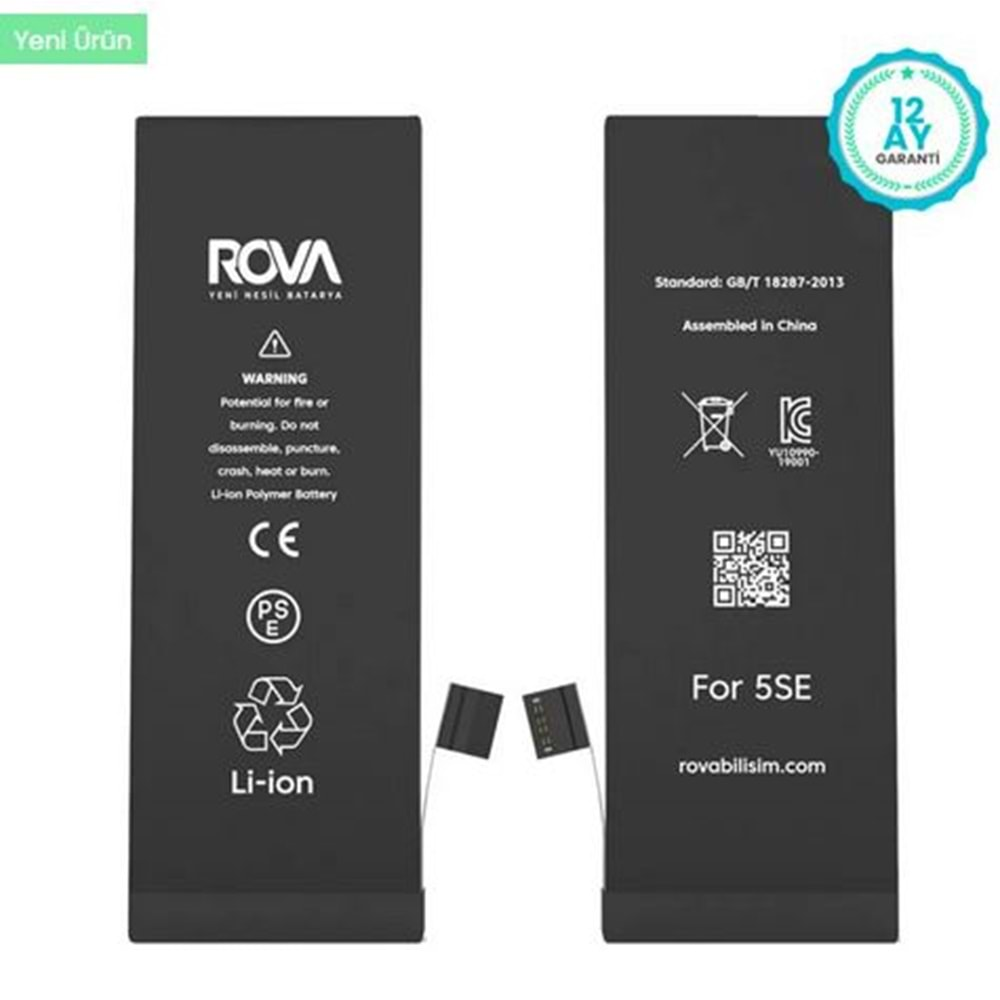 Rova İphone 5Se Batarya 2010 Mah Güçlendirilmiş