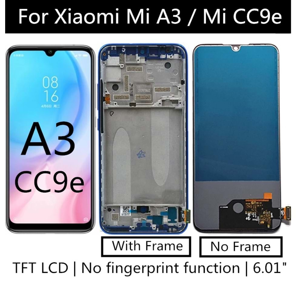 Xiaomi Mi A3 Lcd Ekran Tft (Parmak İzi Çalıştırmaz)