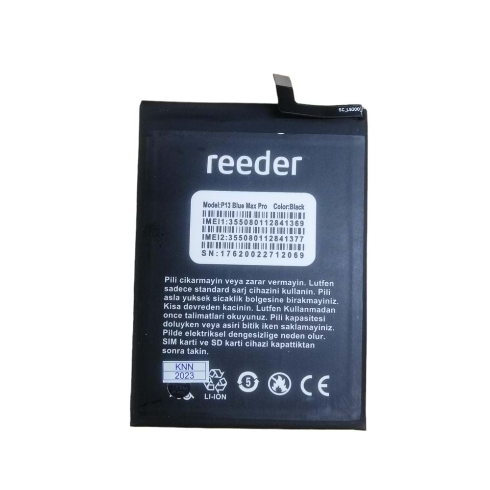 Reeder P13 Blue Max Pro Orjinal Batarya