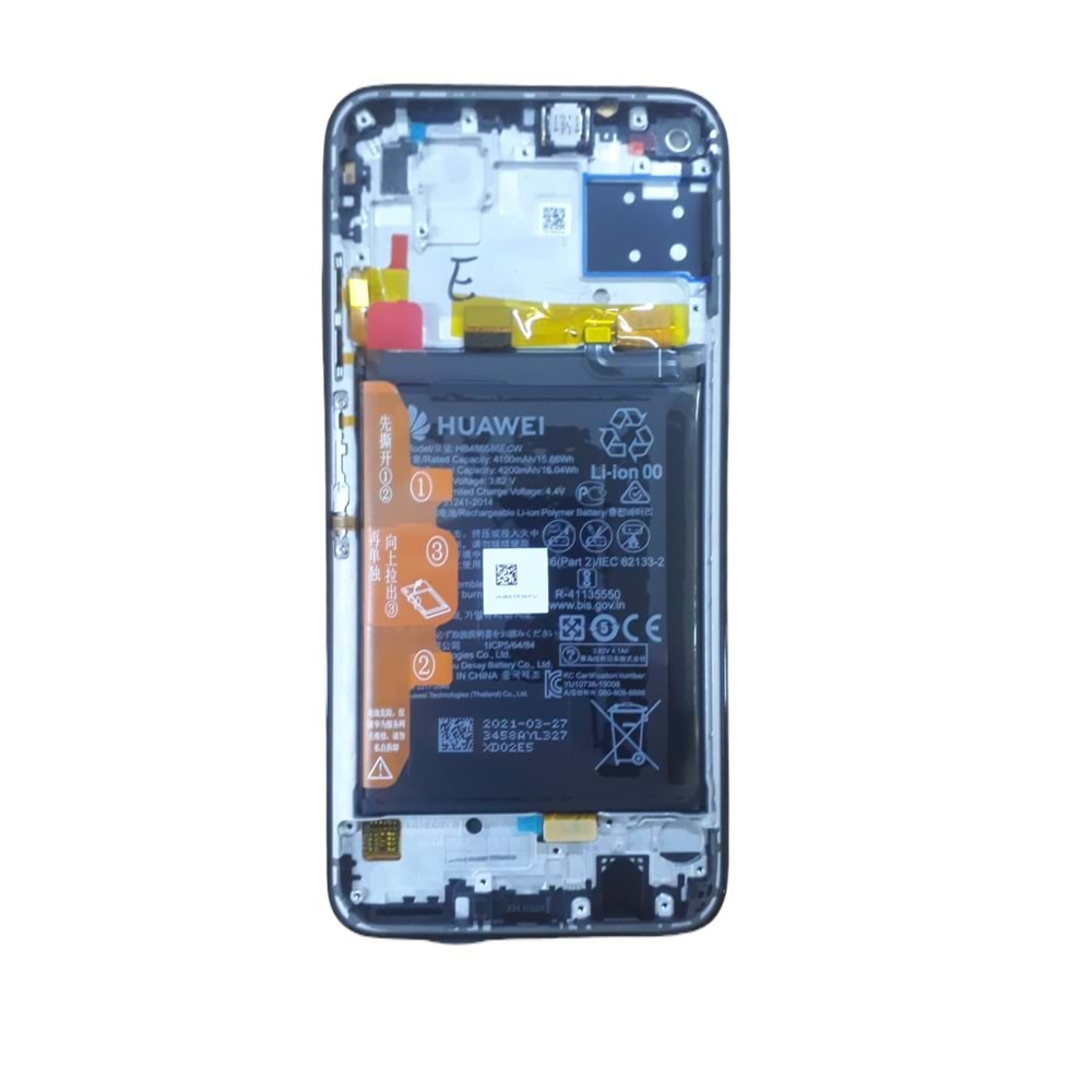 Huawei P40 Lite Lcd Kasalı Bataryalı Servis Orjinal - Black