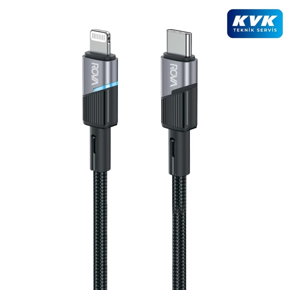 Rova RV-KB208 Braided Velcro Type-c To Lighting Kablo 1.2M PD20W