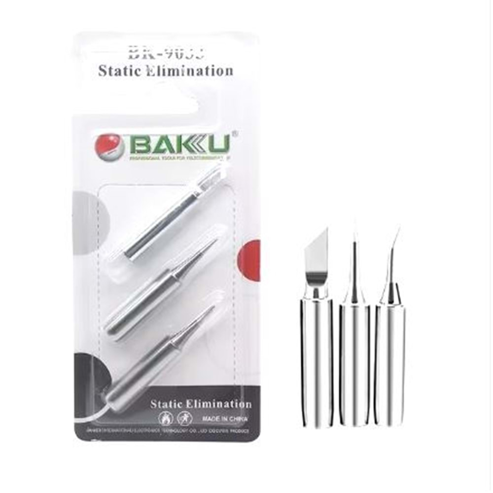 Bakü Bk-9033 Havya Lehim Ucu Eğik / Düz / Balta 3lü Set