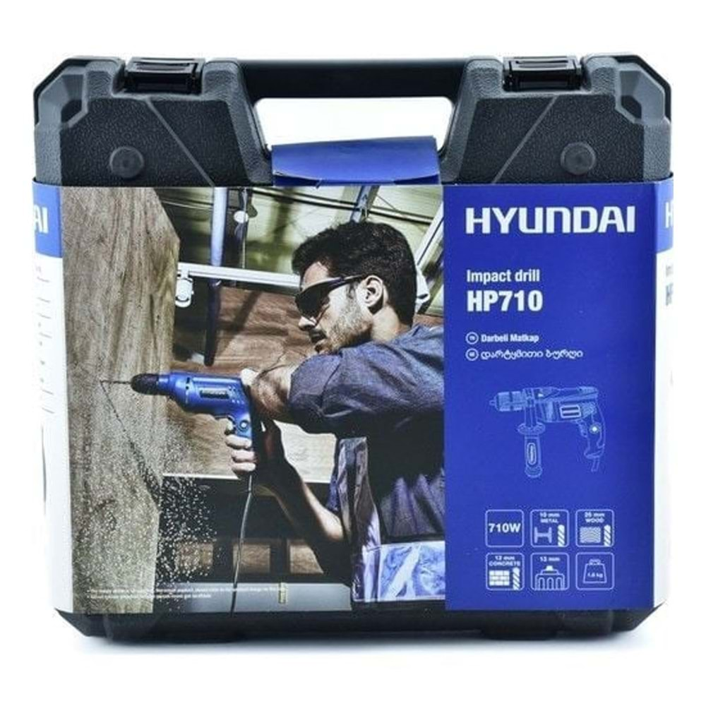 Hyundai HP710 Darbeli Kablolu Matkap 710W Pls.Çanta +16 Parça Uç Set