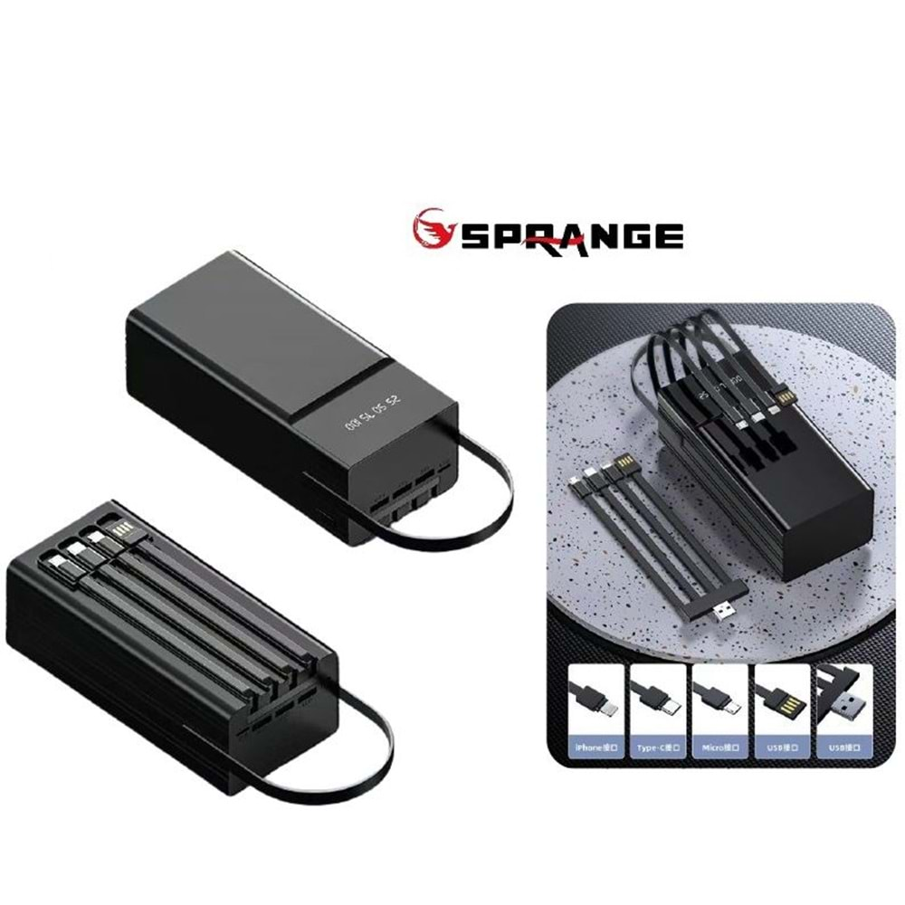 Sprange Sr-P1000 33w 100.000mAh Powerbank Hızlı Şarj Destekli Kablolu