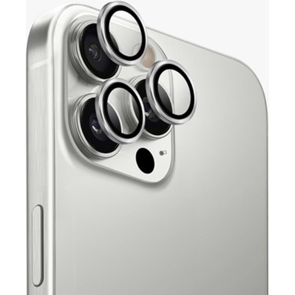 Newface İphone 16 Pro / 16 Pro Max Metal Kamera Lens - Siyah