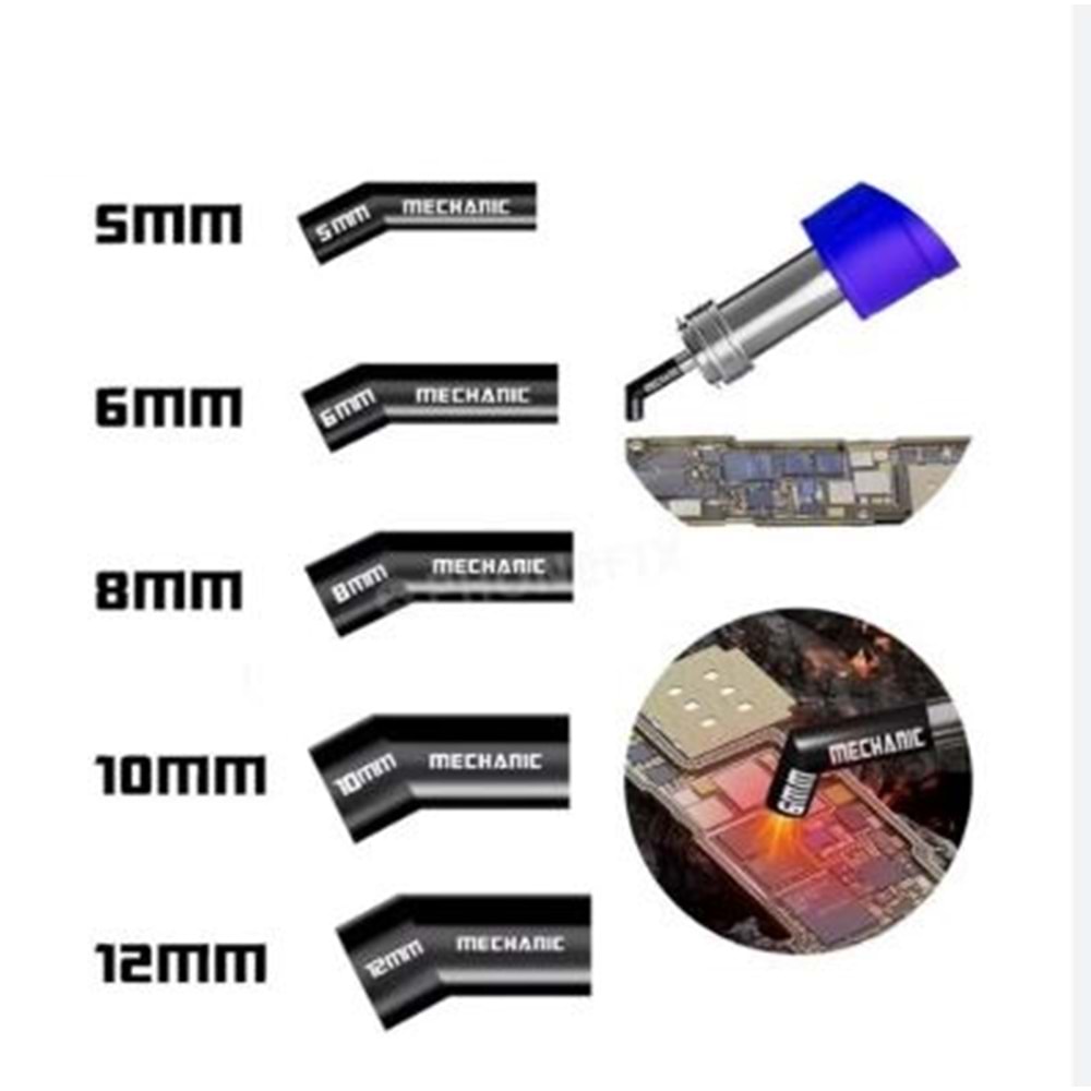 Mechanic Diagonal Air Gun Nozzle 5 - 6 - 8 - 10 - 12mm 5li Set