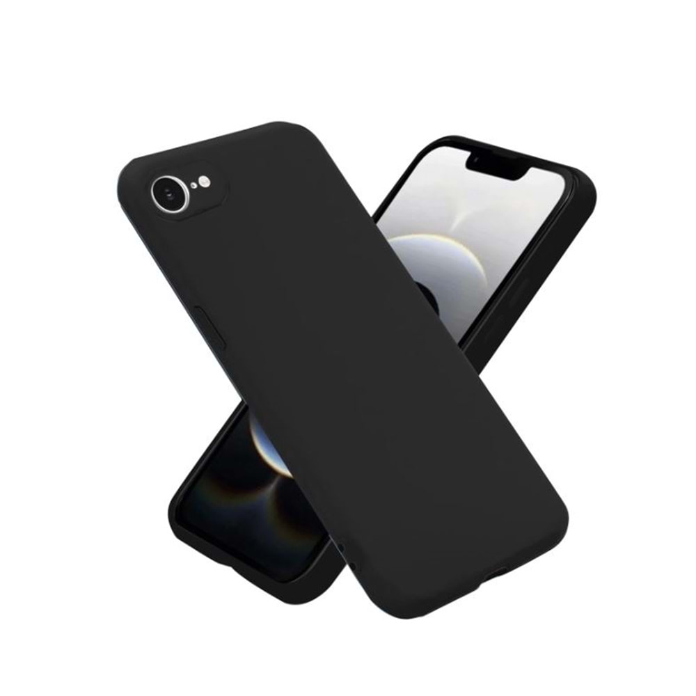 Newface iPhone 16E Kılıf Nano içi Kadife Silikon - Siyah
