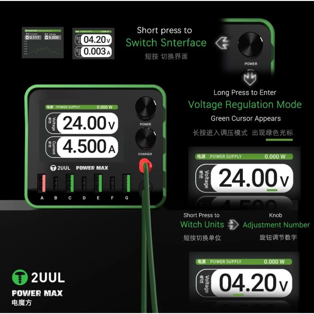 2UUL PC01 Power Max 200W Multi-Port Usb Typec Çoklayıcı Power Supply
