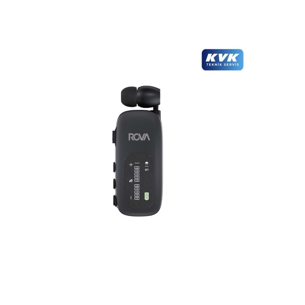 Rova RV-BKG504 Makaralı Kablolu Dijital Göstergeli Bluetooth Kulaklık BT5.4 - Siyah