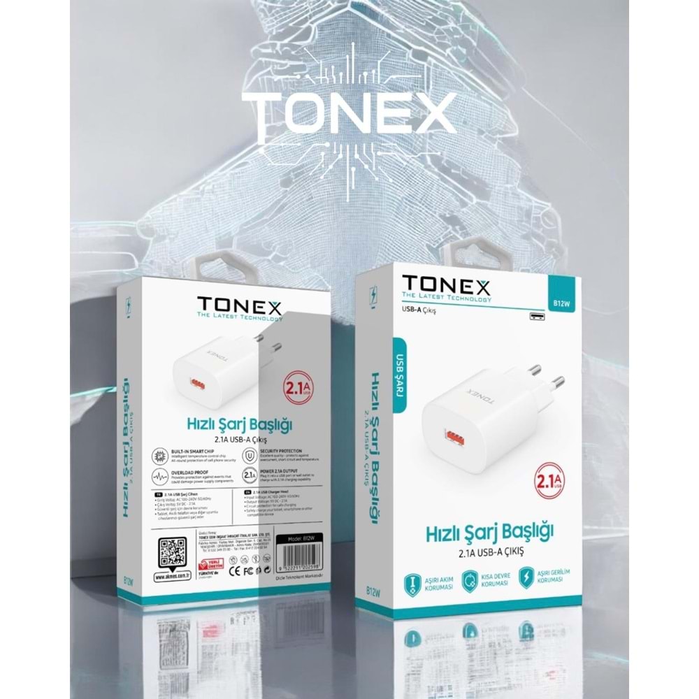 Tonex B12w Usb Şarj Başlığı 2.1A 12w
