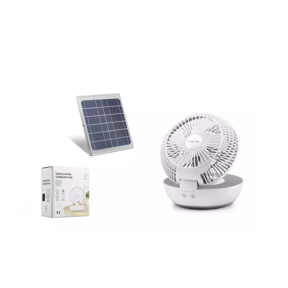HADRON HS-T7 VANTİLATÖR SOLAR 19CM BEYAZ