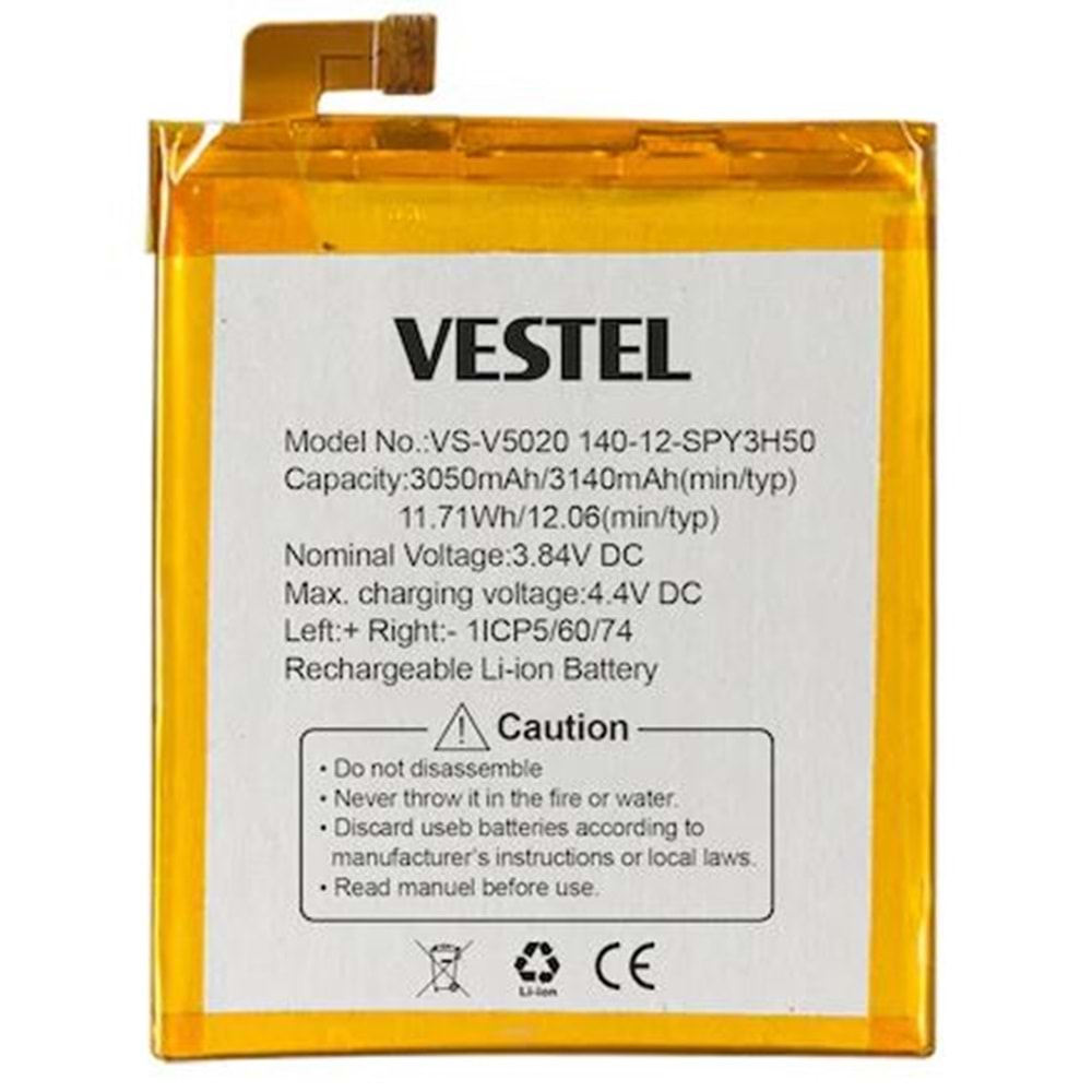 Vestel V3 5020 Orjinal Batarya Spy3H50