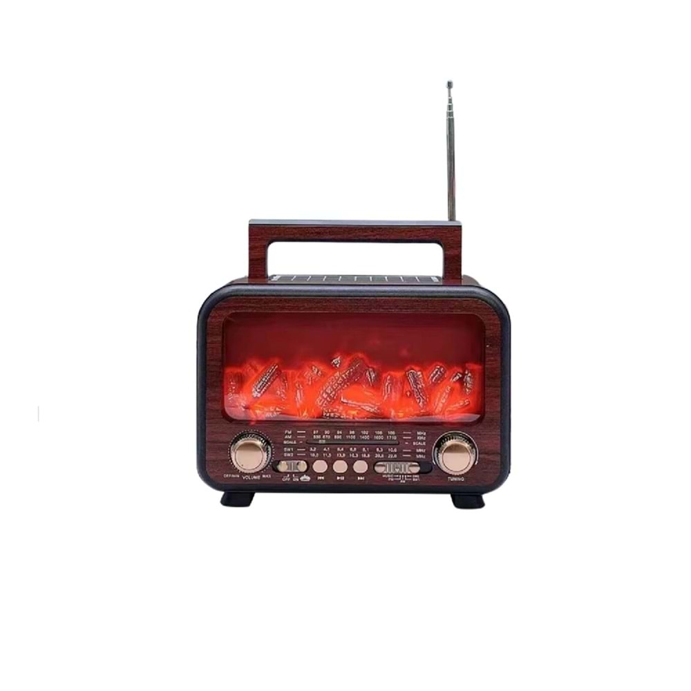 Concord FP-2393S Bt/Fm/Usb Alev & Şömine Efektli Solar Enerjili Nostalji BT Radyo