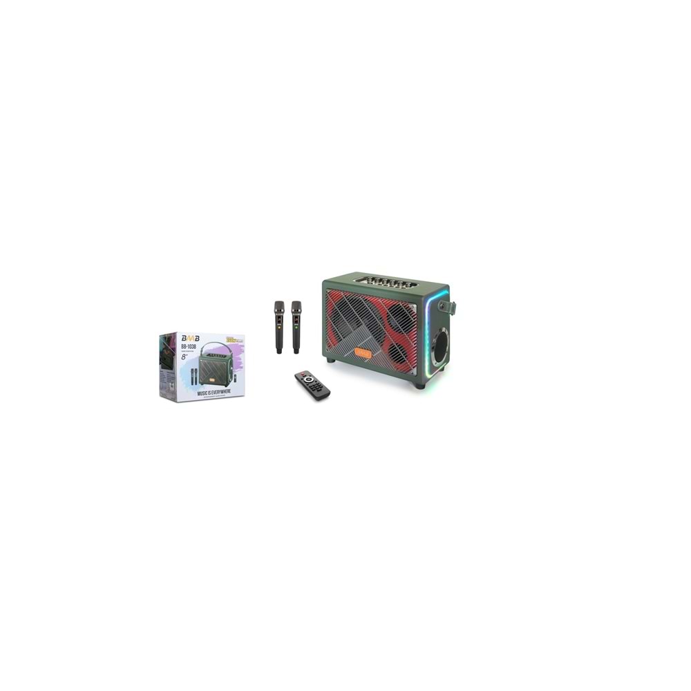 Hadron BB1038 1500w Bluetooth Karaoke Speaker Kumandalı 8 İnç 425x205x300 MM Siyah