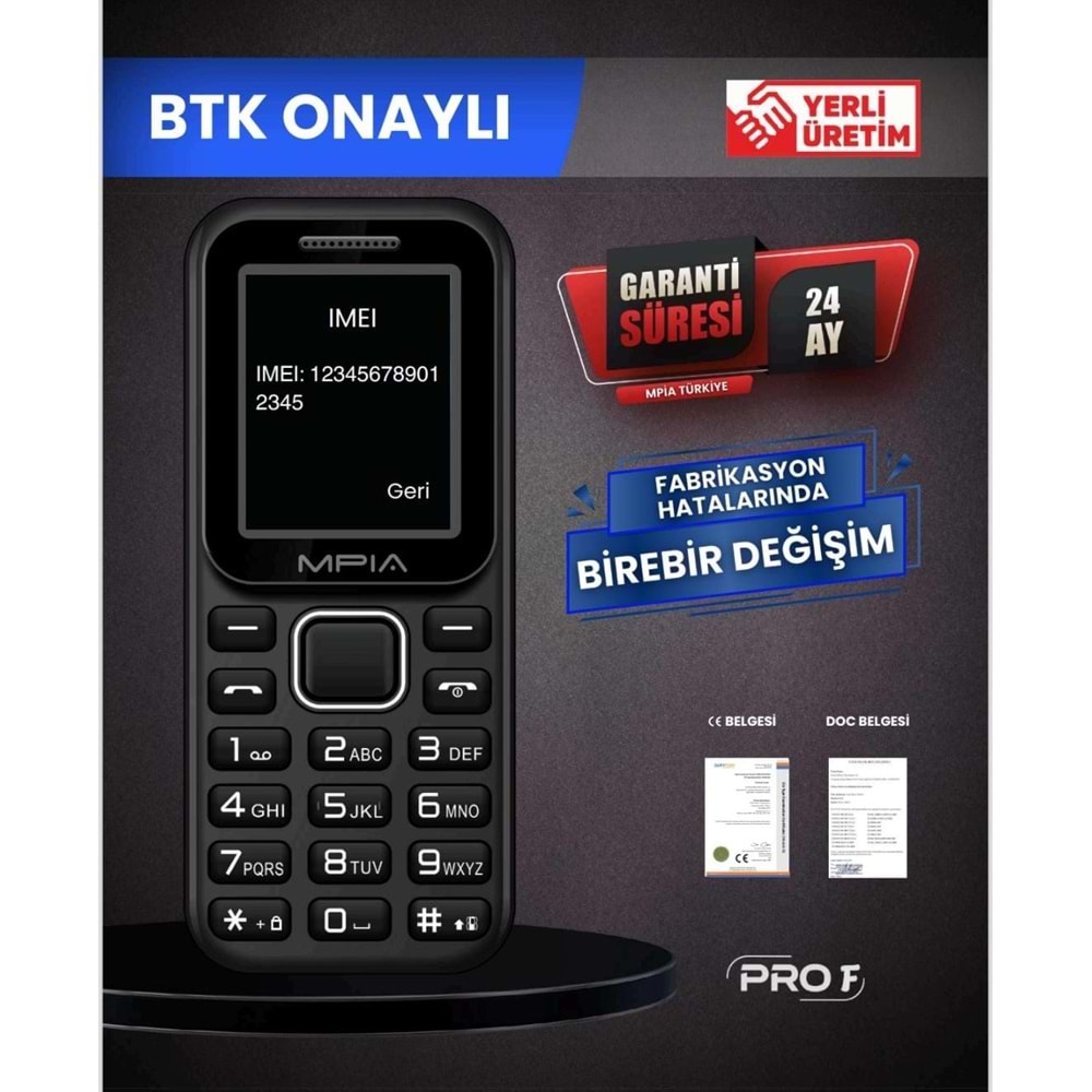 MPİA Pro Tuşlu Öğrenci ve Asker Cep Telefonu ( 2 Yıl Garantili )