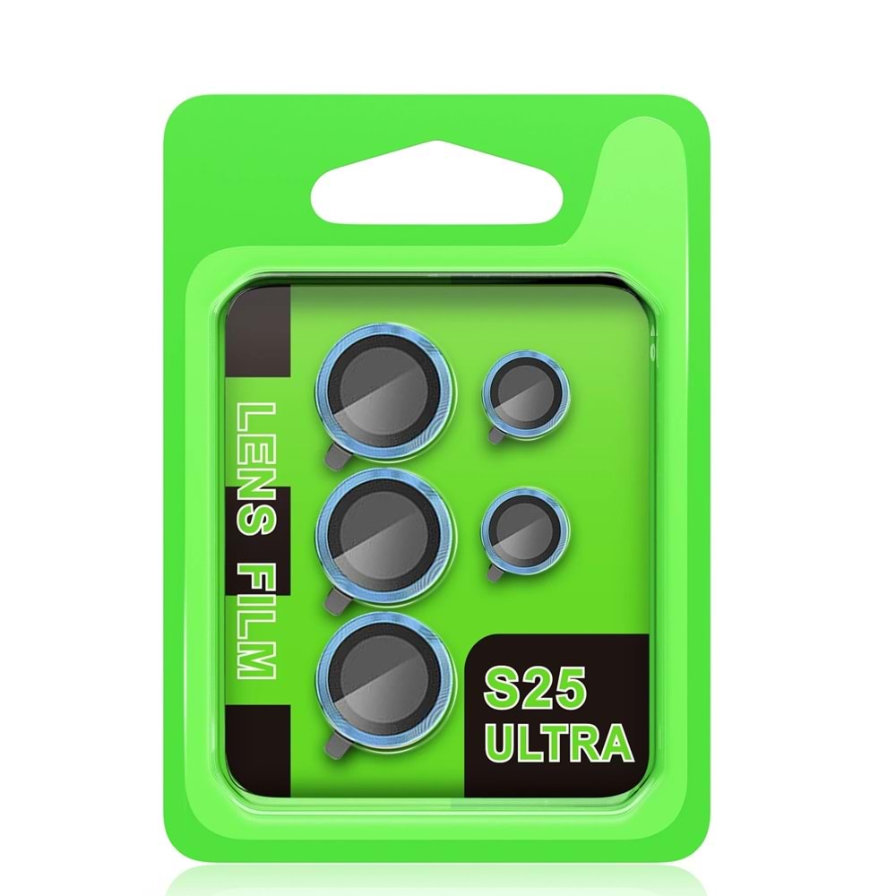Newface Samsung Galaxy S25 Ultra Raze Metal Kamera Lens - Mavi