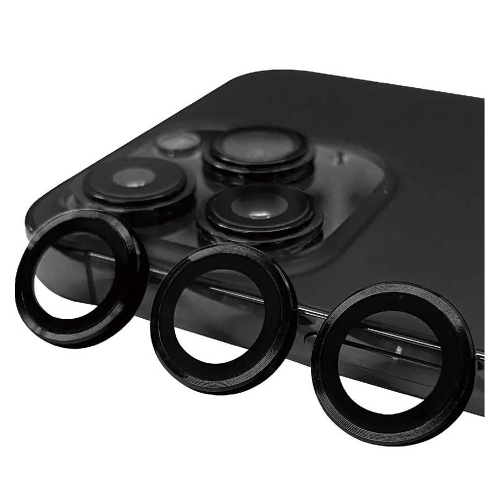 Newface iPhone 15 Pro / 15 Pro Max Raze Metal Kamera Lens - Siyah