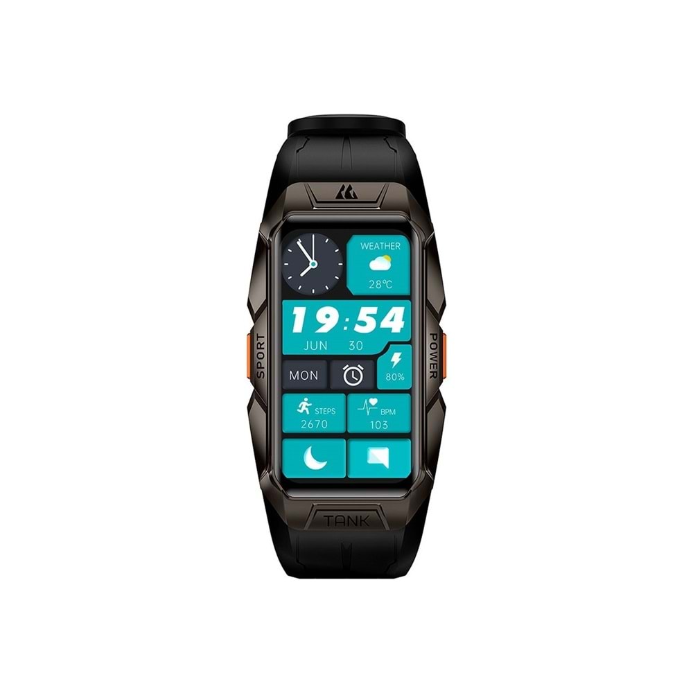 Rova Kospet Tank X1 Akıllı Saat Siyah - 2 Yıl Kvk Teknik Servis Garantili