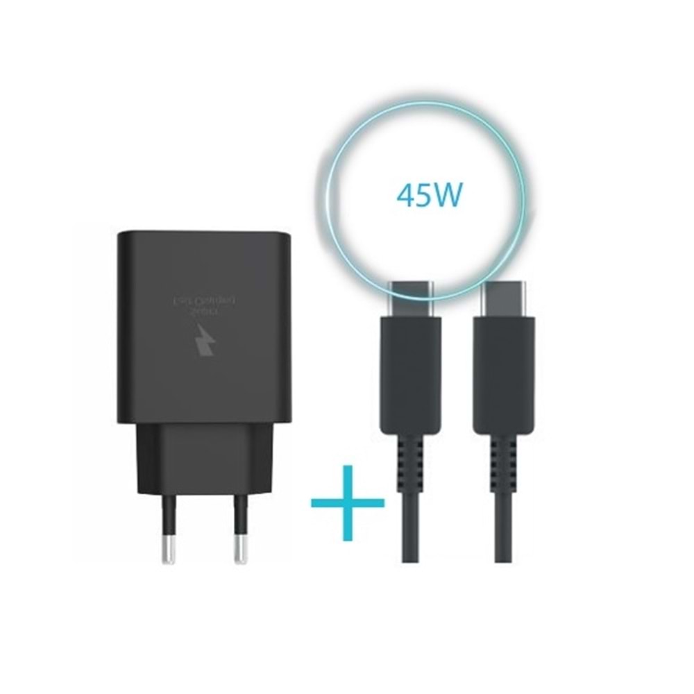 SMARTONE CH-906T PD 45W SüperFast GaN Typec to Typec Şarj Aleti Set - Siyah